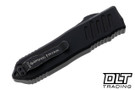 Guardian Tactical Auto Recon 040 Drop Point - Dark Stonewashed Elmax Blade - Black Aluminum Chassis
