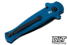 Kershaw Launch 12 - 7125BLUBLK Mini Stiletto - Blue Aluminum - Carbon Fiber Inlay - Black CPM-154 Blade