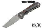 Chris Reeve Small Inkosi - Tanto - Glass Bead Blasted Titanium - Natural Canvas Micarta - Left-Handed