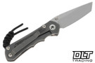 Chris Reeve Small Inkosi - Tanto - Glass Bead Blasted Titanium - Black Canvas Micarta - Back
