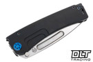 Medford Marauder H Tanto - Tumbled MagnaCut - DLC Titanium - Blue Hardware - Blue & Silver Clip