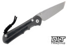 Chris Reeve Large Inkosi - Tanto - Glass Bead Blasted - Black Canvas Micarta - Left-Handed