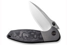 WE Knife 22015-1 Nitro Mini Flipper - Hand Rubbed Satin 20CV Blade - Titanium Bolster - Marble Carbon Fiber