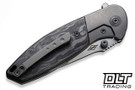 WE Knife 22015-1 Nitro Mini Flipper - Hand Rubbed Satin 20CV Blade - Titanium Bolster - Marble Carbon Fiber