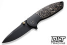 WE Knife 22015-2 Nitro Mini Flipper - Black Stonewashed 20CV Blade - Titanium Bolster - Copper Foil Carbon Fiber