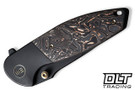 WE Knife 22015-2 Nitro Mini Flipper - Black Stonewashed 20CV Blade - Titanium Bolster - Copper Foil Carbon Fiber