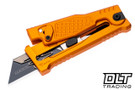 Reate EXO-U Utility Blade v2 - Diamond Pattern - Orange Anodized Aluminum Reate EXO-U Utility Blade v2 - Diamond Pattern - Orange Anodized Aluminum