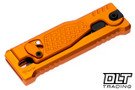 Reate EXO-U Utility Blade v2 - Diamond Pattern - Orange Anodized Aluminum