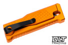 Reate EXO-U Utility Blade v2 - Diamond Pattern - Orange Anodized Aluminum Reate EXO-U Utility Blade v2 - Diamond Pattern - Orange Anodized Aluminum