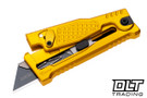 Reate EXO-U Utility Blade v2 - Diamond Pattern - Gold Anodized Aluminum