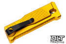 Reate EXO-U Utility Blade v2 - Diamond Pattern - Gold Anodized Aluminum