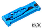 Reate EXO-U Utility Blade v2 - Speed Holes - Dark Blue Anodized Aluminum