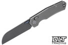 Kunwu Chad - Diamond Texture Titanium - Stonewashed PM60 Blade - Titanium Clip