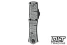Microtech 1702M-1BMHWMYS Mini Hera D/E - Brushed Metal Mummy Wrap Handle - Distressed Black Blade - Signature Series