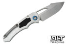 Heretic Pariah Manual - Stonewashed Drop Point MagnaCut Blade - Blizzard Worn Chassis