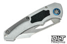 Heretic Pariah Manual - Stonewashed Drop Point MagnaCut Blade - Blizzard Worn Chassis