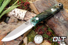 Bark River Bushcrafter LT 3V Teal & Black Maple Burl - Grey Liners