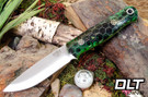 Bark River Bushcrafter LT 3V Hulk Caged Voodoo Resin - Thick Toxic Green Liners - Mosaic Pins