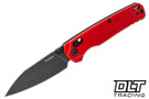 Kershaw Bel Air 6105RDBW with blackwash MagnaCut reverse tanto blade and red aluminum handle.