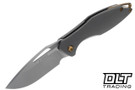 Koenig Mini Arius Non Flipper - Corda Pattern Titanium Handle - Burnished Blade - Polished Flats - Bronze Hardware