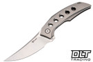 Reate Velocity - Bead Blasted Titanium with Holes - Belt Satin Blade