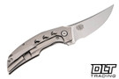Reate Velocity - Bead Blasted Titanium with Holes - Belt Satin Blade