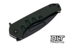 Medford Praetorian Swift FL - Tanto DLC S45VN - Green Aluminum & Tumbled Titanium - Black Hardware - DLC Clip