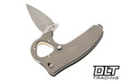 Reate EXO-D - Bead Blasted Contoured Titanium - Belt Satin Blade