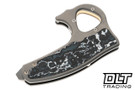 Reate EXO-D - Bead Blasted Titanium - White Storm Fat Carbon Inlay - Belt Satin Blade
