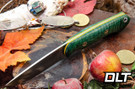 Featherweight Fox River 3V Forest Green Maple Burl - Yellow Liners - Mosaic Pins