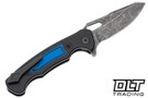 Dead Reckon Ridgeback - Black Aluminum Handle - Pocket Milled Blue G-10 Inlay - Dark Stonewashed MagnaCut Blade
