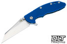 Hinderer 3.5" XM-18 No Choil Wharncliffe 20CV - Blue Anodized Titanium - Blue G-10