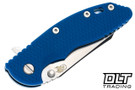 Hinderer 3.5" XM-18 No Choil Wharncliffe 20CV - Blue Anodized Titanium - Blue G-10