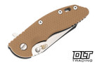 Hinderer 3.5" XM-18 No Choil Wharncliffe 20CV - Working Finish Titanium - Stonewashed Blade - Coyote G-10