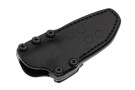 Tactile Knife Company Dreadeye MagnaCut - Black Richlite Micarta - Tanto Stonewashed Blade - Black Leather Sheath