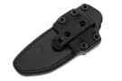 Tactile Knife Company Dreadeye MagnaCut - Black Richlite Micarta - Tanto Stonewashed Blade - Black Leather Sheath