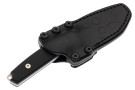 Tactile Knife Company Dreadeye MagnaCut - Black Richlite Micarta - Tanto Stonewashed Blade - Black Leather Sheath