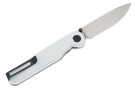 Tactile Knife Company Rockwall MagnaCut - Golf White Cerakote Handle - Black Accents