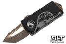 Microtech 158-13DCS Exocet T/E - Black Handle - Bronze Blade - Death Card Engraving - Signature Series