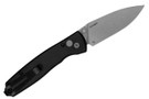 Kershaw Kindred 2053 with 3" stonewashed D2 spear point blade, black aluminum handle, button lock, KVT ball bearings, reversible deep-carry clip.