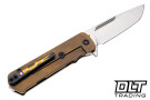 Medford TFF-4 Tanto - Tumbled S35VN - Bronze Titanium - Black G-10 Inlay - Black Hardware - DLC Clip
