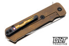 Medford TFF-4 Tanto - Tumbled S35VN - Bronze Titanium - Black G-10 Inlay - Black Hardware - DLC Clip