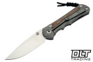 Chris Reeve Large Inkosi - Glass Bead Blasted Titanium - Natural Canvas Micarta - Left-Handed - Back