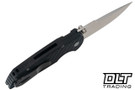 Pro-Tech TR-3 Integrity Manual - Black Reptile Textured Handle - Stonewashed Blade