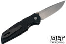 Pro-Tech TR-3 Integrity Manual - Black Reptile Textured Handle - Stonewashed Blade