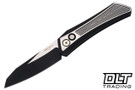 Pro-Tech Oligarch Custom - Two Tone DLC Stainless Steel Handle - Weave Texture - Black & Satin Two Tone MagnaCut Blade