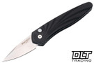 Pro-Tech Half Breed - Black Handle - Wave Pattern - Stonewashed Blade