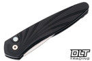 Pro-Tech Half Breed - Black Handle - Wave Pattern - Stonewashed Blade