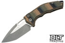 Heretic Medusa Auto Tanto MagnaCut Battleworn Blade - Camo G-10 Chassis
