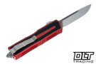 Microtech 1278-10RD Scarab II Gen III S/E - Red Handle - Stonewashed Blade
